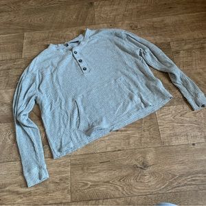 Abercrombie and Fitch cropped thermal sweater, shirt with buttons and pocket